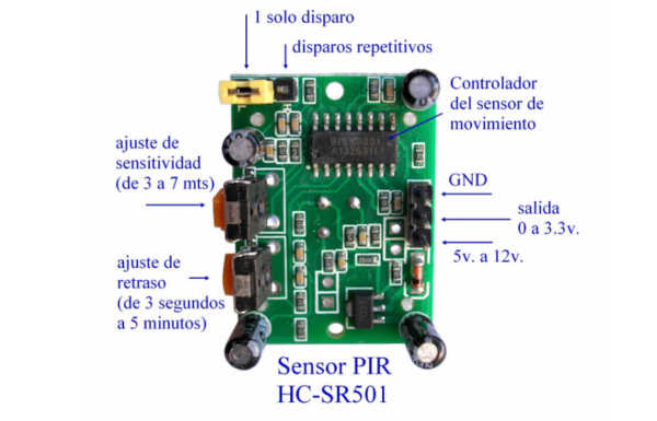 sensor pir caracteristicas PIR HC-SR501