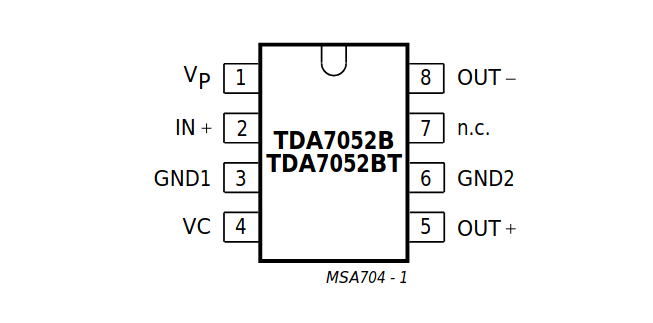 conexion de Amplificador TDA7052B