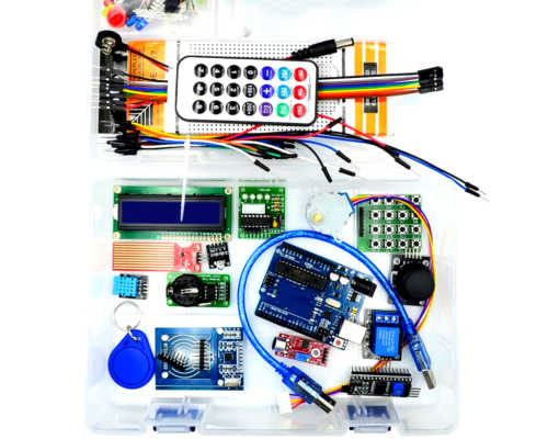 Para Arduino UNO R3 RFID Starter Kit versión mejorada aprendizaje Suite con caja Diy electrónico Breadboard/relé/hembra macho Dupond